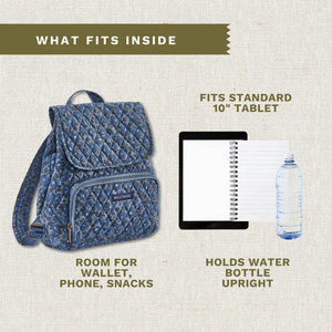 Navy Floral Mini Backpack