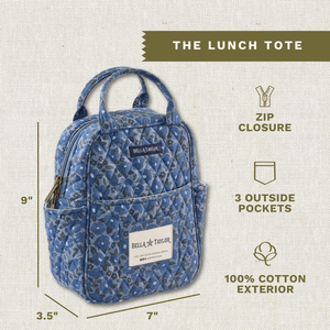 Navy Floral Lunch Tote