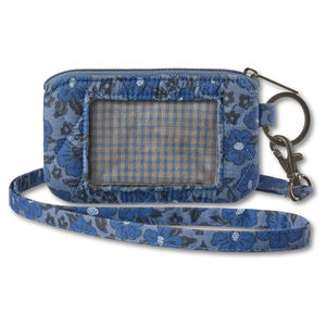 Navy Floral ID Lanyard