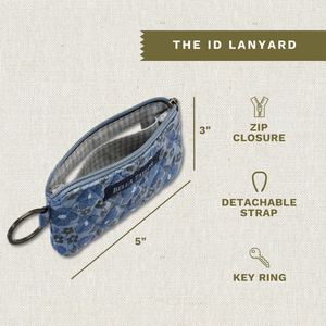 Navy Floral ID Lanyard