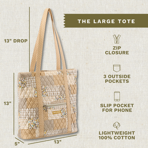 Prairie Meadow Patch Large Tote