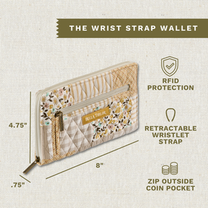 Prairie Meadow Patch RFID Wrist Strap Wallet