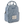 Lunch Tote front view featuring quilted floral fabric in ivory & dusty blue, with built-in ID window, and 4 total pockets.