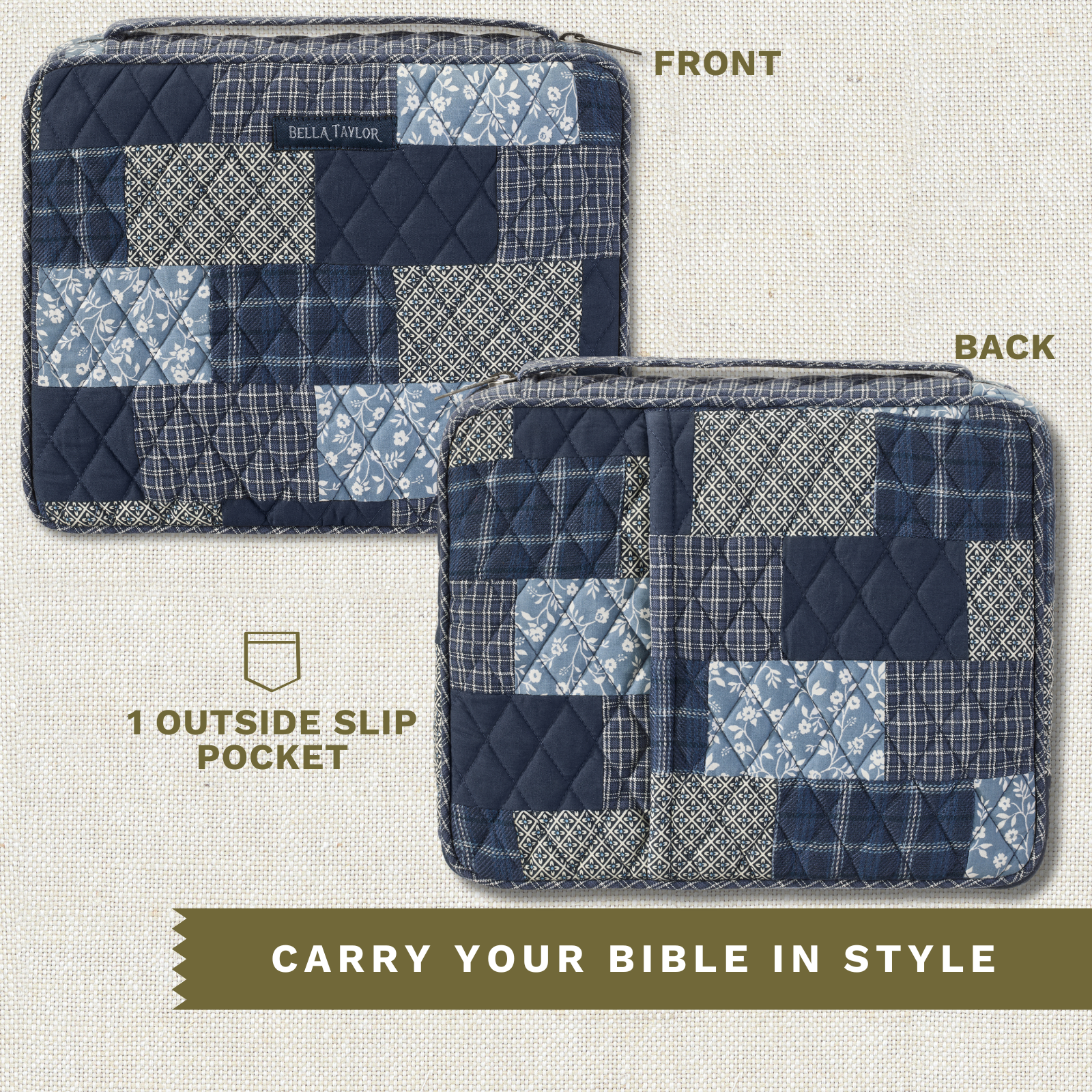 Heritage Blue Patch Bible Cover – Bella Taylor
