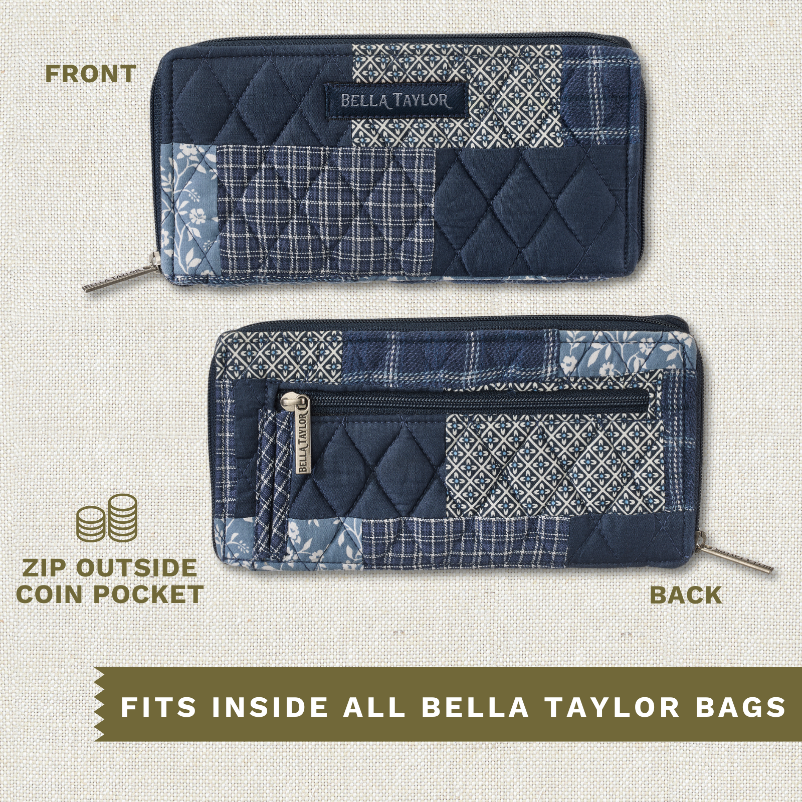 Heritage Blue Patch RFID Slim Card Wallet – Bella Taylor