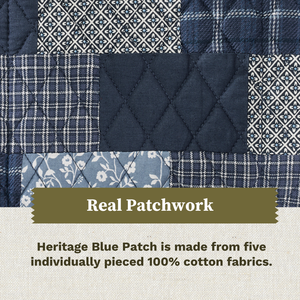 Heritage Blue Patch is mde from five individually pieced 100% cotton fabrics. 