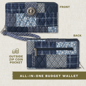 Heritage Blue Patch RFID Cash System Wallet