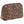 Cosmetic Pouch front view featuring quilted floral fabric in espresso brown, golden tan, soft ivory, and dusty mauve.