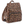 Mini Backpack front view featuring quilted patchwork fabric in espresso brown, golden tan, soft ivory, and dusty mauve with main compartment & front zip pocket.