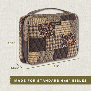 Callout image showing dimensions 9.5" x 6.25" x 1.625" and lightweight 100% cotton construction.