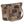Small Tote front view featuring quilted patchwork print, in espresso brown, golden tan, soft ivory, and dusty mauve with top zip closure, and 10 total pockets.