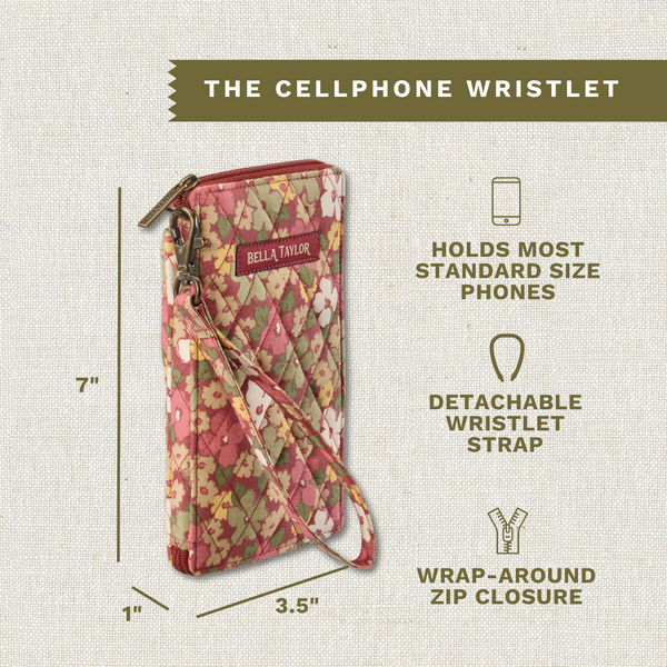 Autumn Garden RFID Cell Phone Wristlet