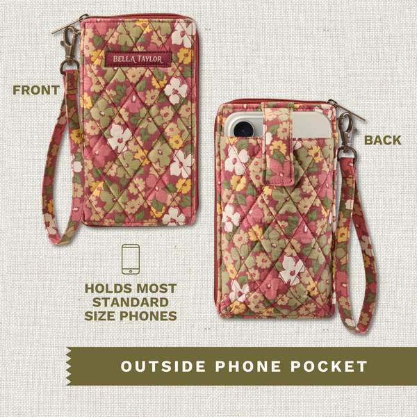 Autumn Garden RFID Cell Phone Wristlet