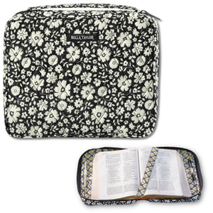 Bicolor Floral Black Bible Cover