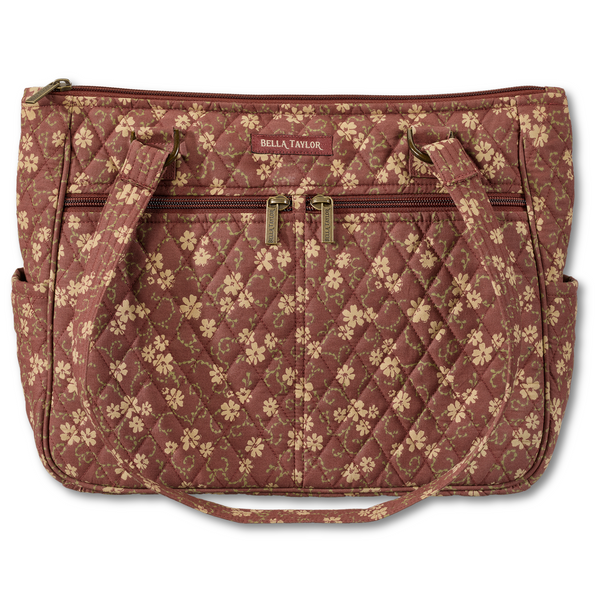 Burgundy Floral Everyday Tote