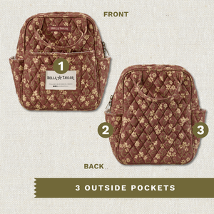 Burgundy Floral Lunch Tote