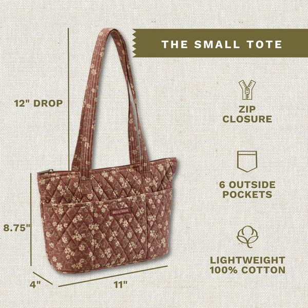 Burgundy Floral Small Tote