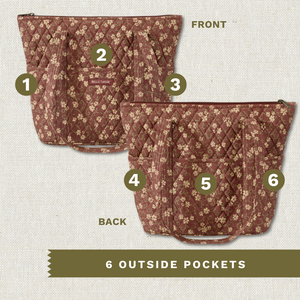 Burgundy Floral Stride Tote