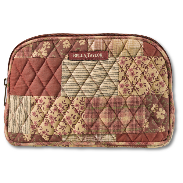 Burgundy Patch Cosmetic Pouch