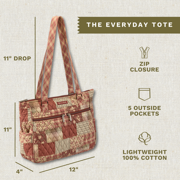 Burgundy Patch Everyday Tote