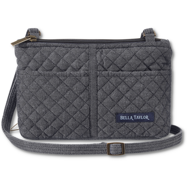 Quilted Canvas with Tapestry Print Crossbody/Shoulder/Cellphone Purse with on sale Dark Denim Flap with Navy Faux Leather Strap and Buckle