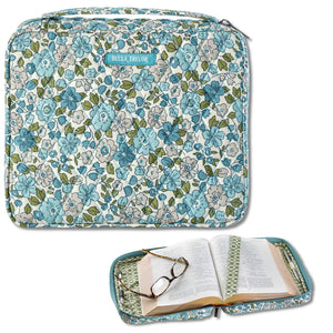 Delicate Floral Blue Bible Cover
