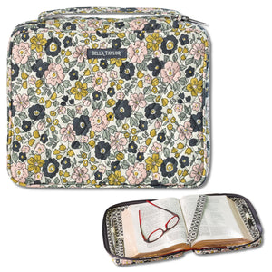 Delicate Floral Charcoal Bible Cover