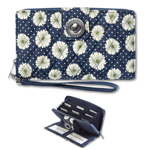 Dotted Daisy Navy RFID Cash System Wallet