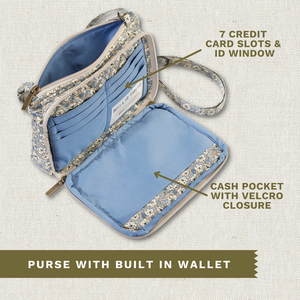 Khaki Floral Essentials Wallet Crossbody