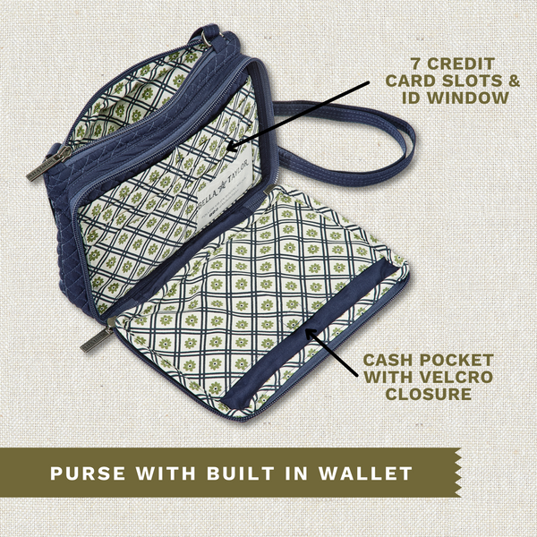 Solid Navy Essentials Wallet Crossbody