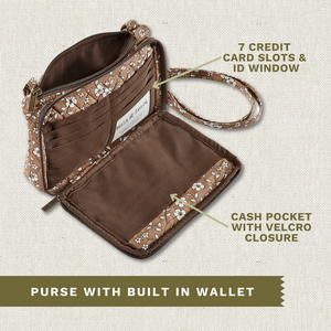 Vintage Vine Brown Essentials Wallet Crossbody