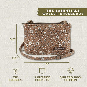 Vintage Vine Brown Essentials Wallet Crossbody