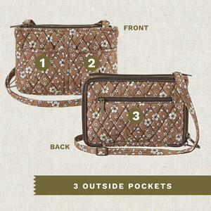 Vintage Vine Brown Essentials Wallet Crossbody