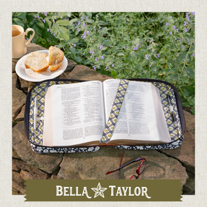 Bicolor Floral Black Bible Cover