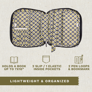 Bicolor Floral Black Bible Cover