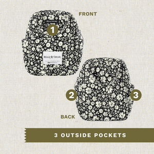 Bicolor Floral Black Lunch Tote