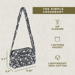 Bicolor Floral Black Simple Crossbody