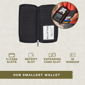 Bicolor Floral Black RFID Slim Card Wallet