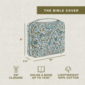 Delicate Floral Blue Bible Cover