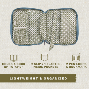 Delicate Floral Blue Bible Cover