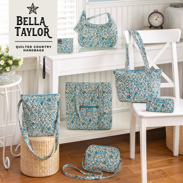 Delicate Floral Blue Lunch Tote