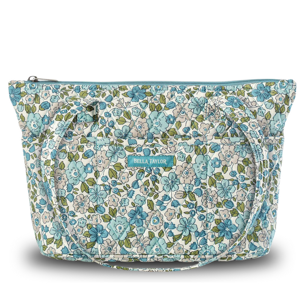 Delicate Floral Blue Small Shoulder Tote