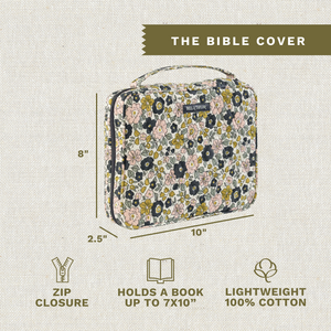 Delicate Floral Charcoal Bible Cover