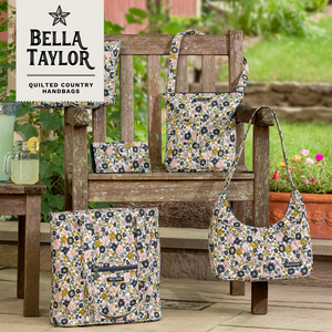 Delicate Floral Charcoal RFID Envelope Wallet