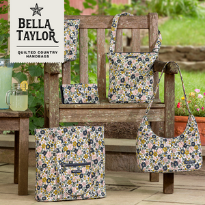 Delicate Floral Charcoal Small Shoulder Tote