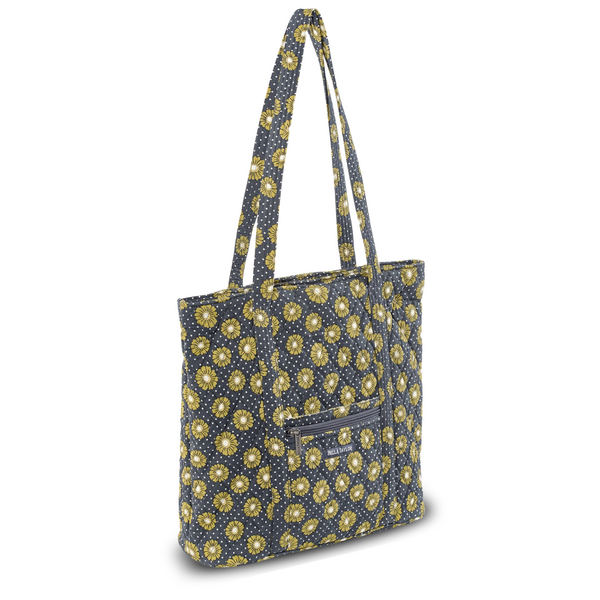 Dotted Daisy Charcoal Large Shoulder Tote