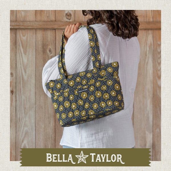 Dotted Daisy Charcoal Small Shoulder Tote