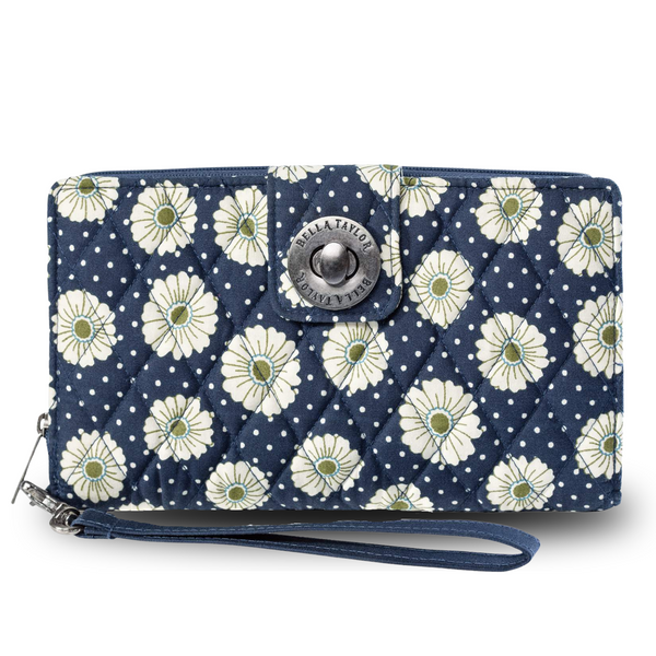 Dotted Daisy Navy RFID Cash System Wallet