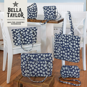 Dotted Daisy Navy Cosmetic Pouch