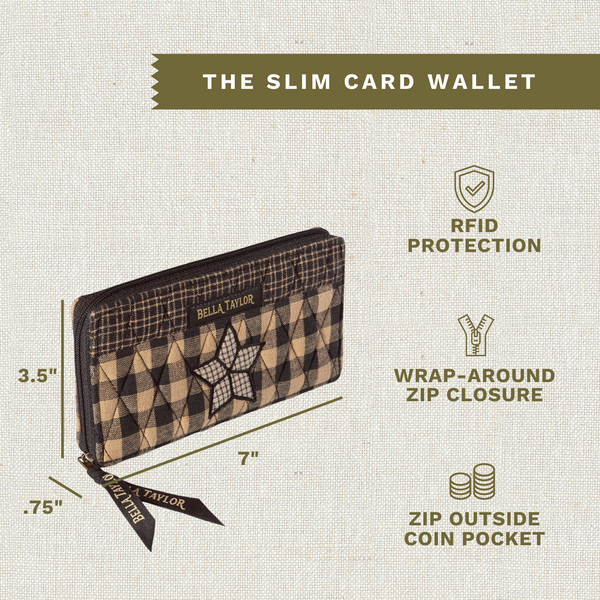 Farmhouse Star RFID Slim Card Wallet